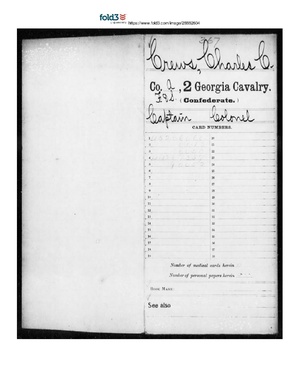 Confederate Army, 2nd Regiment, Georgia Cavalry, Charles C Crews, large unit file.pdf