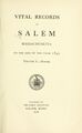 Vital records of Salem, Massachusetts, to the end of the year 1849, Volume 1, Births, Title page.jpg